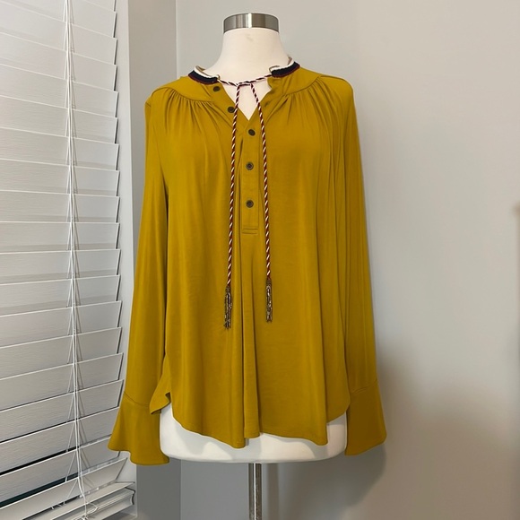 Anthropologie Akemi and kin blouse mustard yellow - Picture 1 of 9